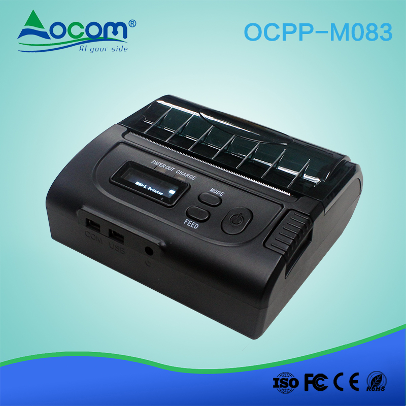 (OCPP-M083) Mobiele 80 mm draagbare draadloze bluetooth thermische bonprinter