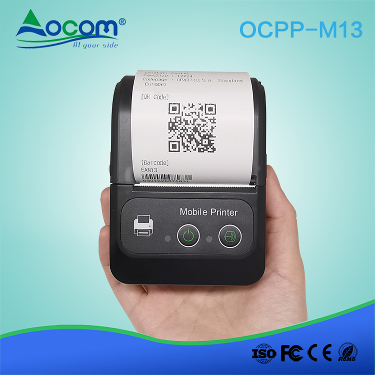 (OCPP -M13) Impressora móvel portátil Android 58mm Mini POS com recibos térmico Bluetooth