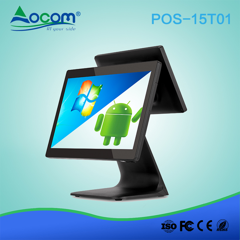 (POS -15T01) China factory can customize Android dual-screen touch POS terminal