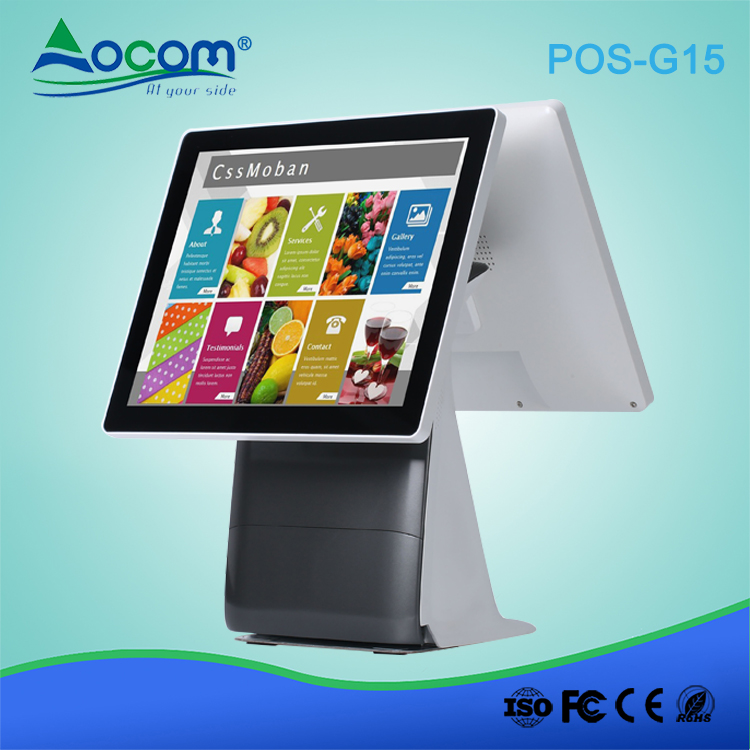 (POS-G156/G151) 15.6 or 15.1 Inch Andorid/Windows All-in-one Touch Screen POS Machine with Printer