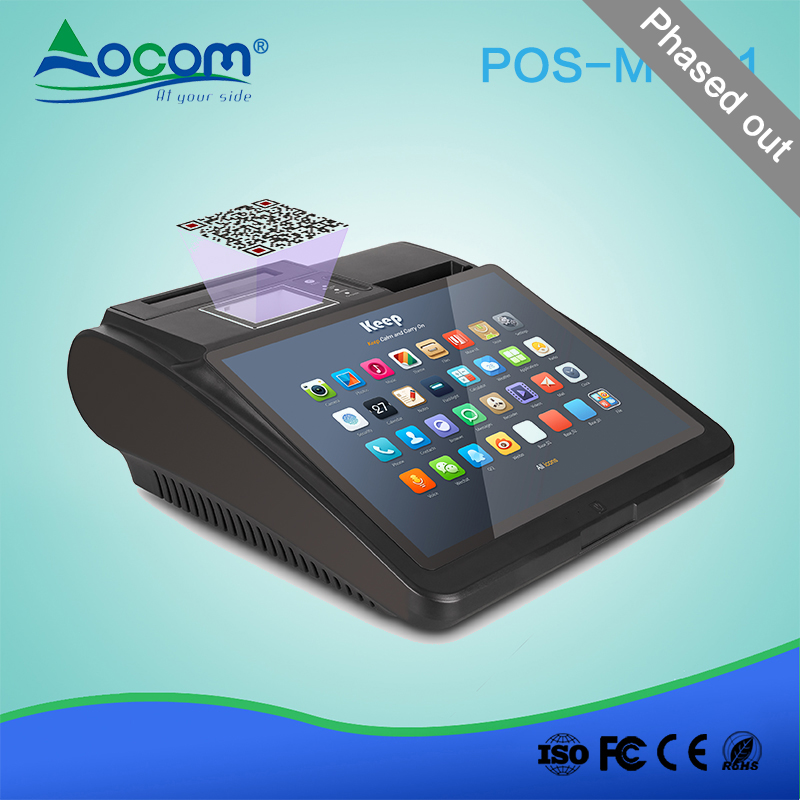 (POS -M1401-A) Máquina multifuncional Android de toque all-in-one pos de 14,1 polegadas com impressora embutida