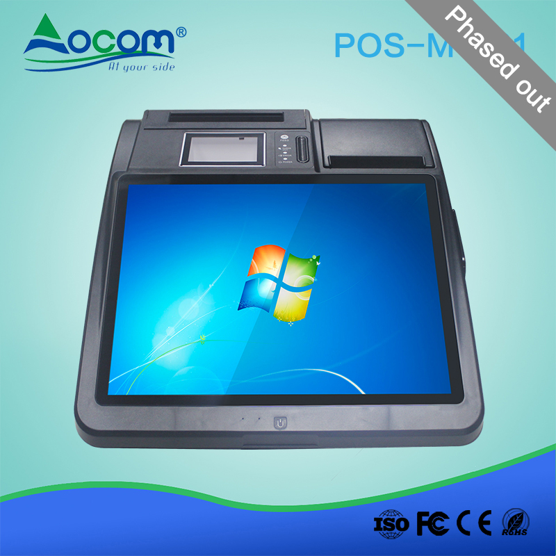 (POS -M1401-W) 14,1-дюймовая система сенсорного экрана Windows POS с принтером и сканером
