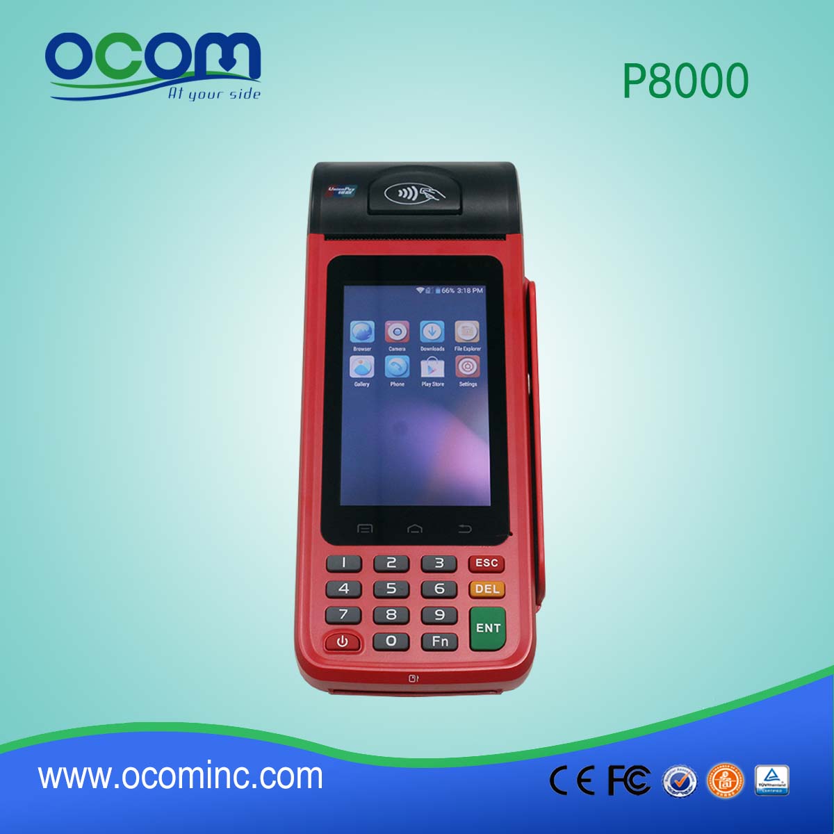 (POS-P8000)Printer Barcode reader Mobile Payment Handheld Android POS Terminal