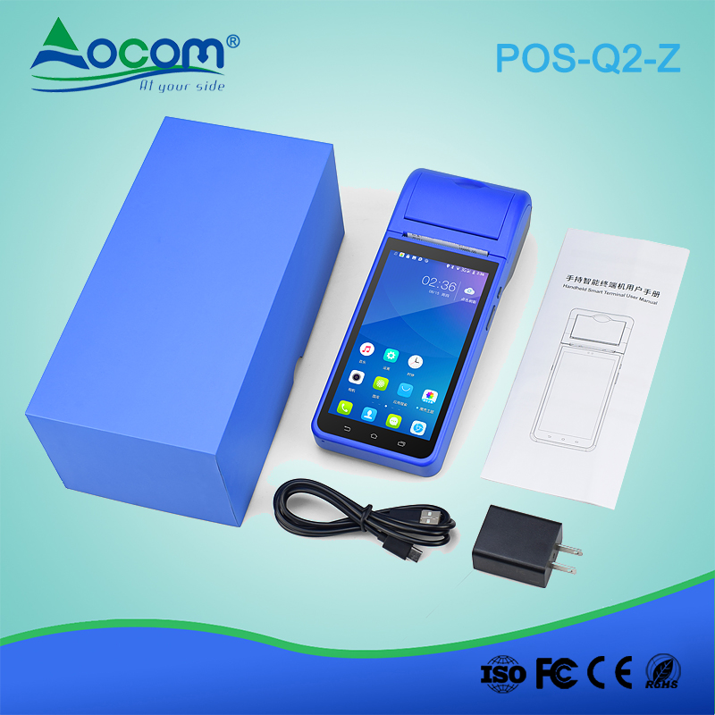 (POS-Q2-Z) 5.5 Inch Portable Android 8.1 Handheld POS Terminal with 58mm Thermal Printer