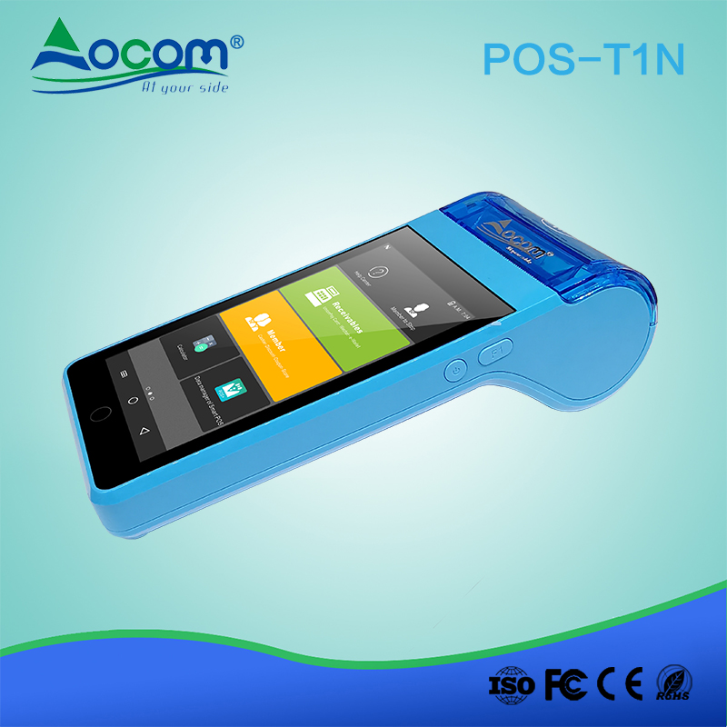 (POS-T1N) 5 inch Handheld Android 7.0 POS Terminal with 58mm Thermal Printer