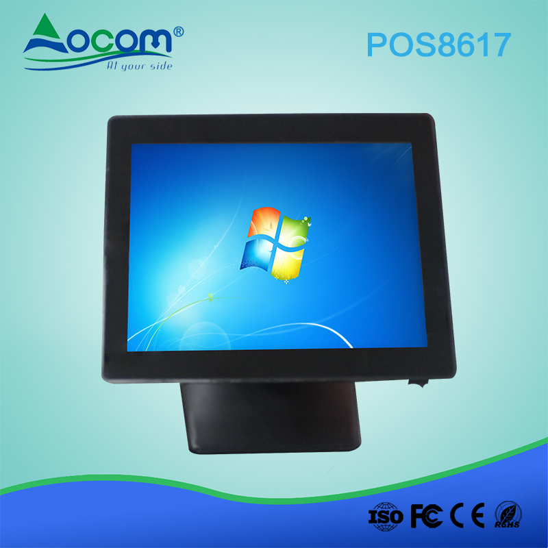 (POS 8617) Hot-venda 15 Polegada fanless All-in-one Touch Screen POS máquina terminal