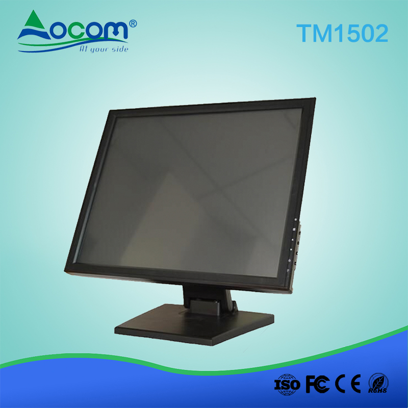 (TM-1502) China 5 Tela Resistiva Dobrável Suporte POS Touch Monitor
