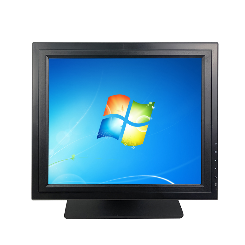(TM-1501) 15英寸电阻式触摸屏 POS 带金属底座的电脑显示器 VGA 触摸屏 LCD 显示器