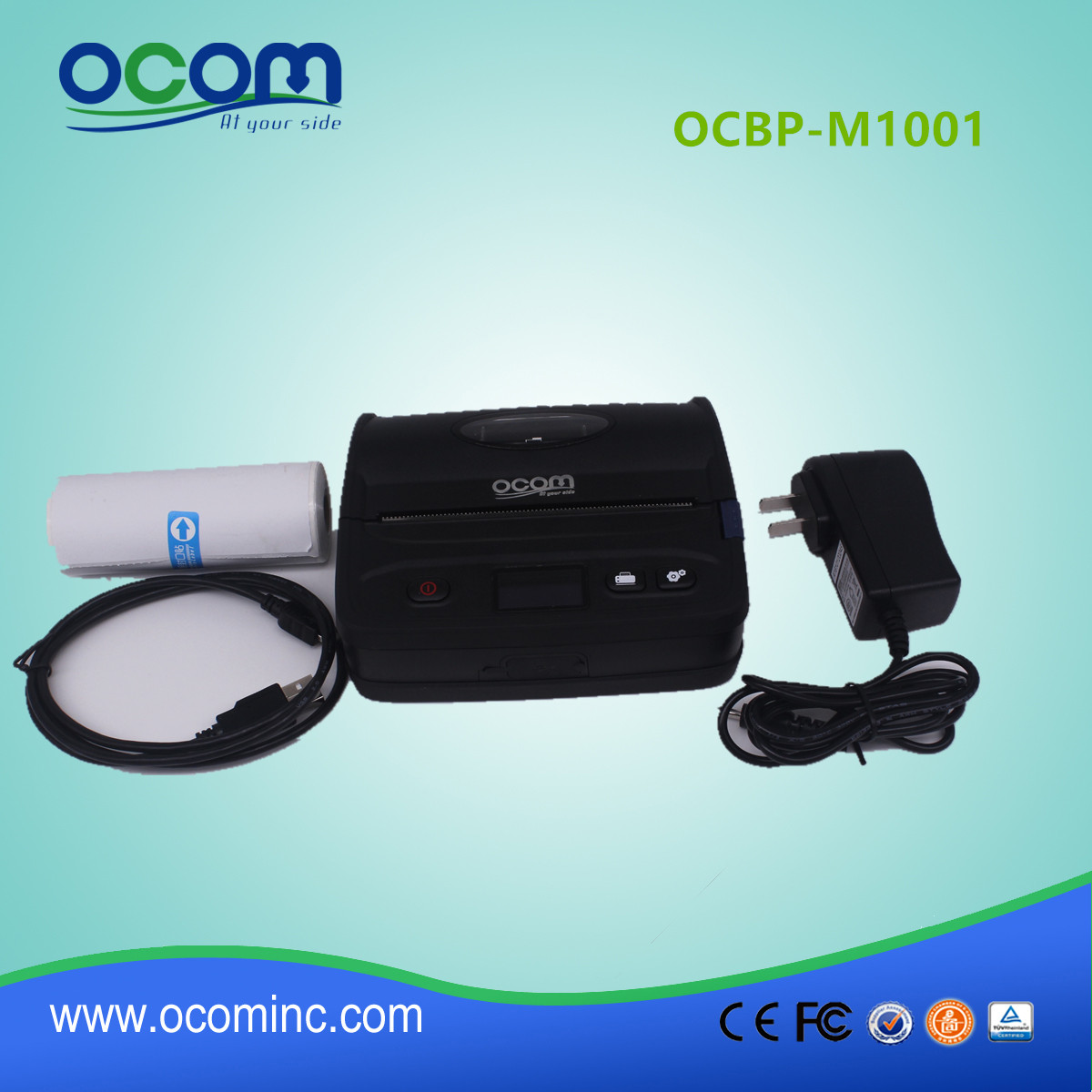 108mm Portbale imprimante d'étiquettes de codes à barres avec Bluetooth (OCBP-M1001)