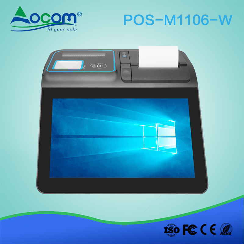 android Windows all in one  touch screen POS cash register with printer