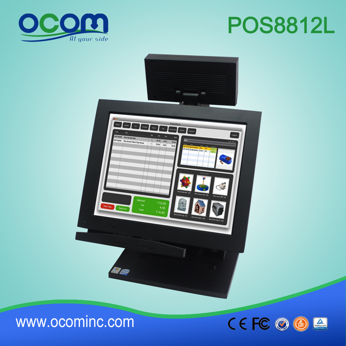 12 pollici di piccola dimensione All-In-One touch screen Terminale POS (POS-8812L)