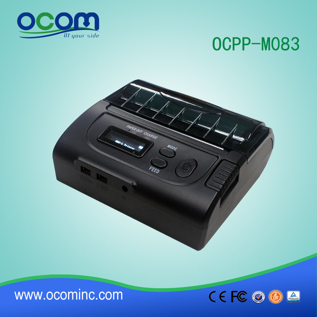 2016年最新80毫米蓝牙迷你便携式无线热敏打印机（OCPP-M083）