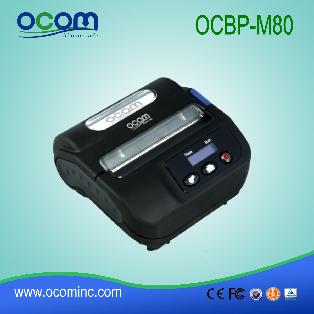 3 polegadas mini-impressora de código de barras móvel do bluetooth portátil (OCBP-M80)