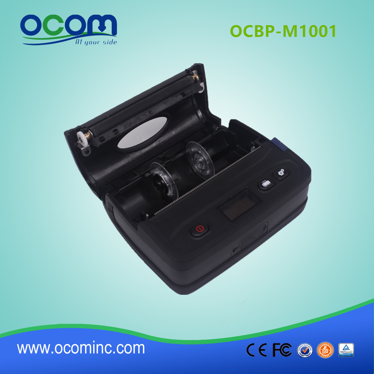 Impressora de etiquetas de código de barras Bluetooth portátil de 4 "- OCBP-M1001