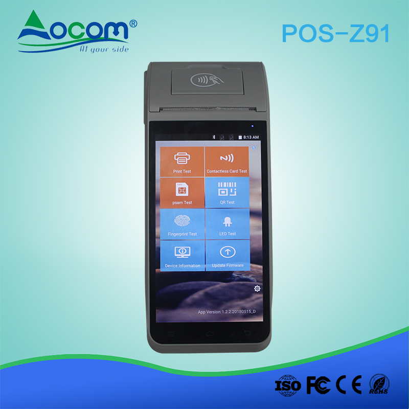 带生物识别指纹扫描仪的4G可收据打印的移动手持Android POS终端