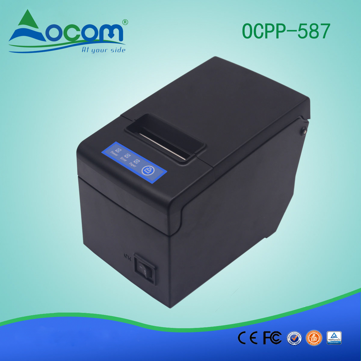 Impresora de recibos térmica de 58 mm con soporte de papel grande OCPP-587-L LAN / Puerto Ethernet