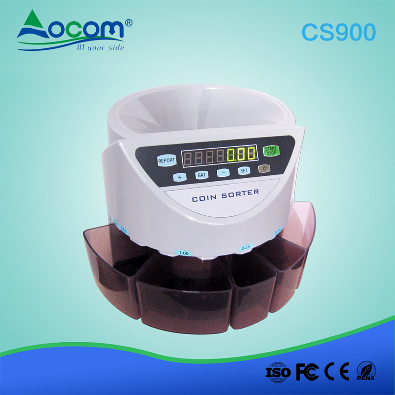 Clasificadora de la moneda de la máquina del contador de la moneda de la alta precisión CS900 para la mayoría de los países