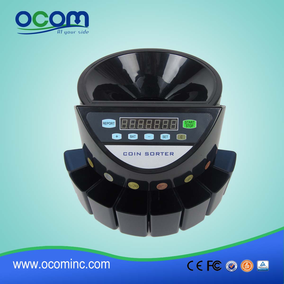 CS902 Automatic Euro/USD/Mexico/Isreal/Comlunbia Coin Counter Sorter Machine