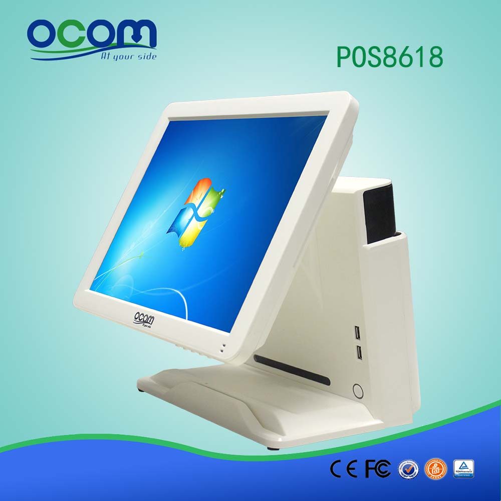 Cheap pos system all in one with 5 wire resistive touch screen Pos8618