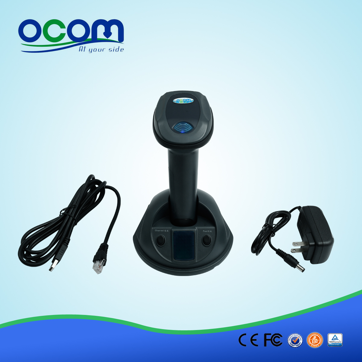 China made 433MHz Wireless Laser Barcode Scanner-OCBS-W800