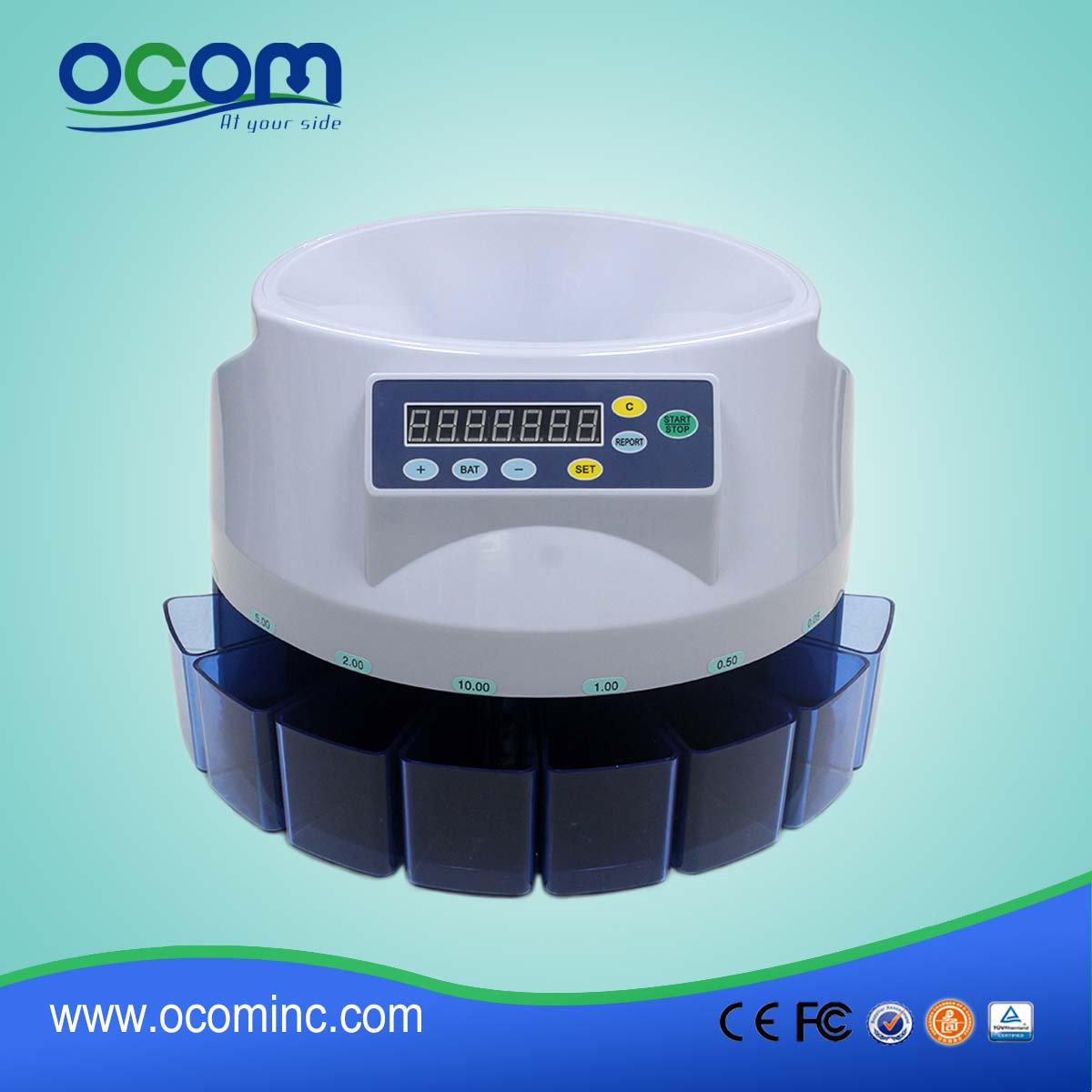 Coin Sorter/Counter With 8 Adjustable Holeders CS903