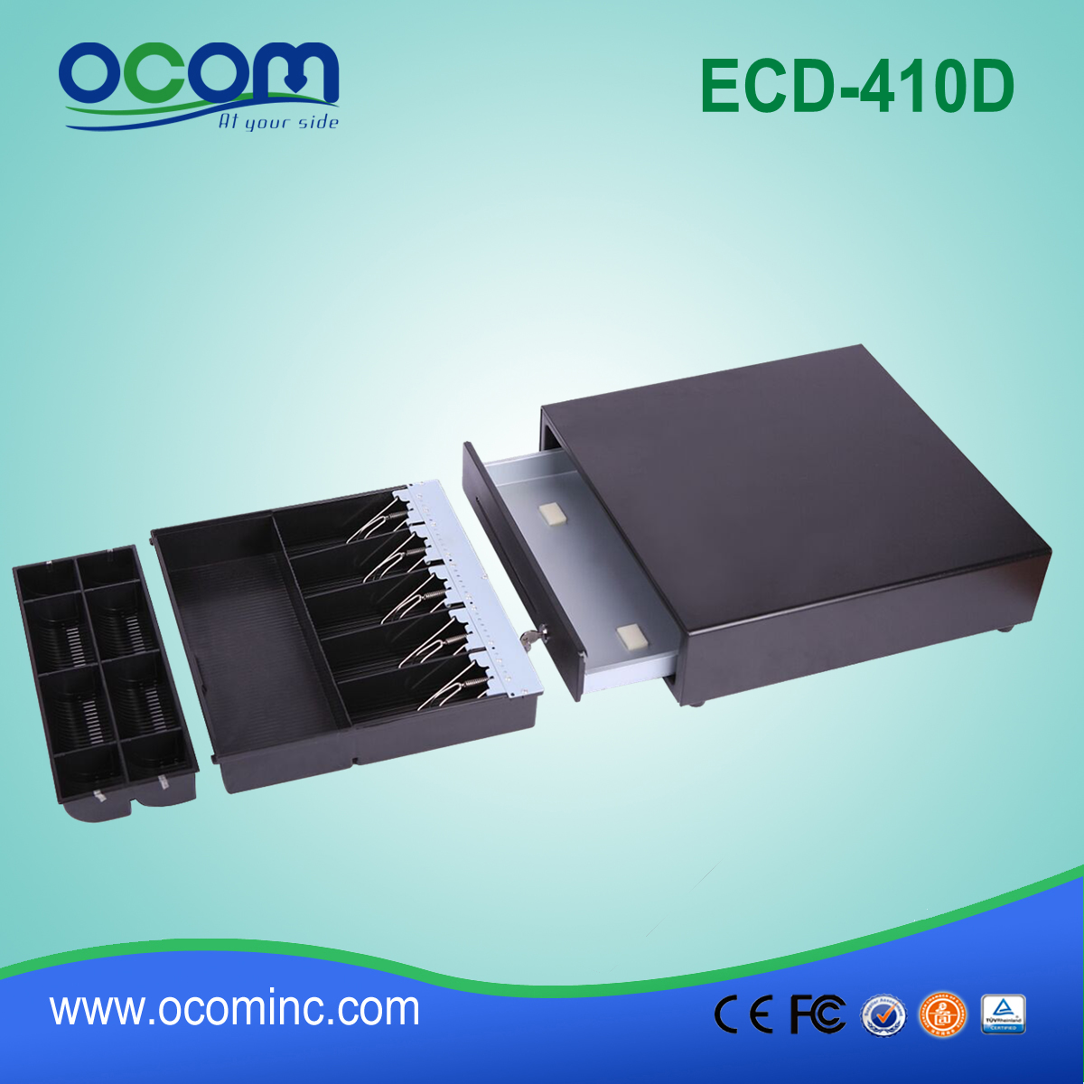 ECD-410D Micro Swift Open Big Electronic RJ11 Metal Trays Cash Drawer