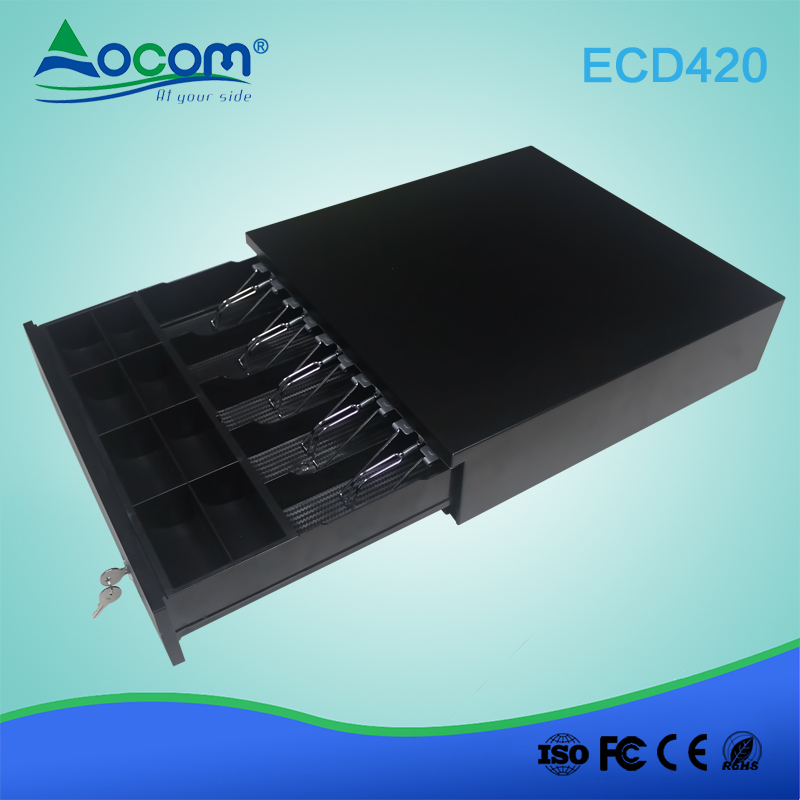 ECD420 Electronic Metal Stainless Cash Box POS Cash Register Machine Cash Drawer