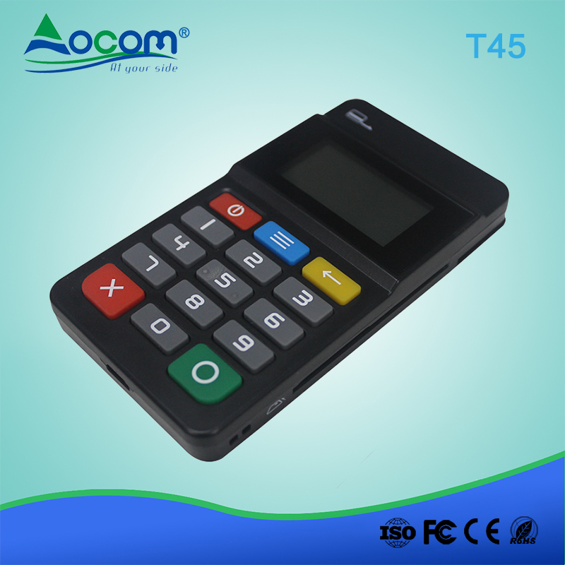 EMV PBOC PCI Mobile Handheld Bluetooth MPOS Terminal Machine Keypad For Payment