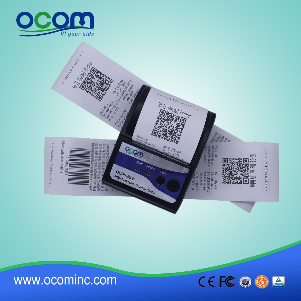 Factory 58mm Mobile Bluetooth Thermal Printer OCPP-M06