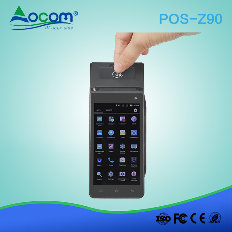 Handheld android pos payment terminal with thermal printer