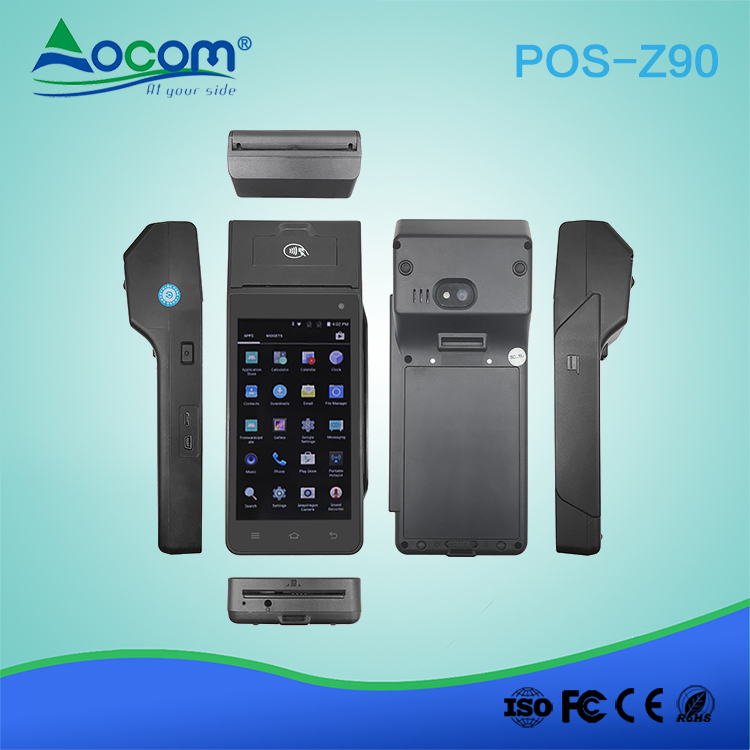 Handheld android pos payment terminal with thermal printer