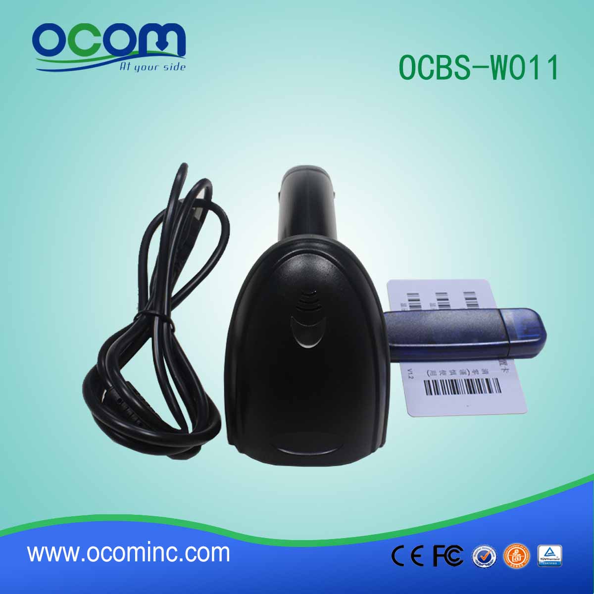 Wysoka szybkość skanowania USB RF433MHz Wireless Laser kodów kreskowych (OCBS-W011)