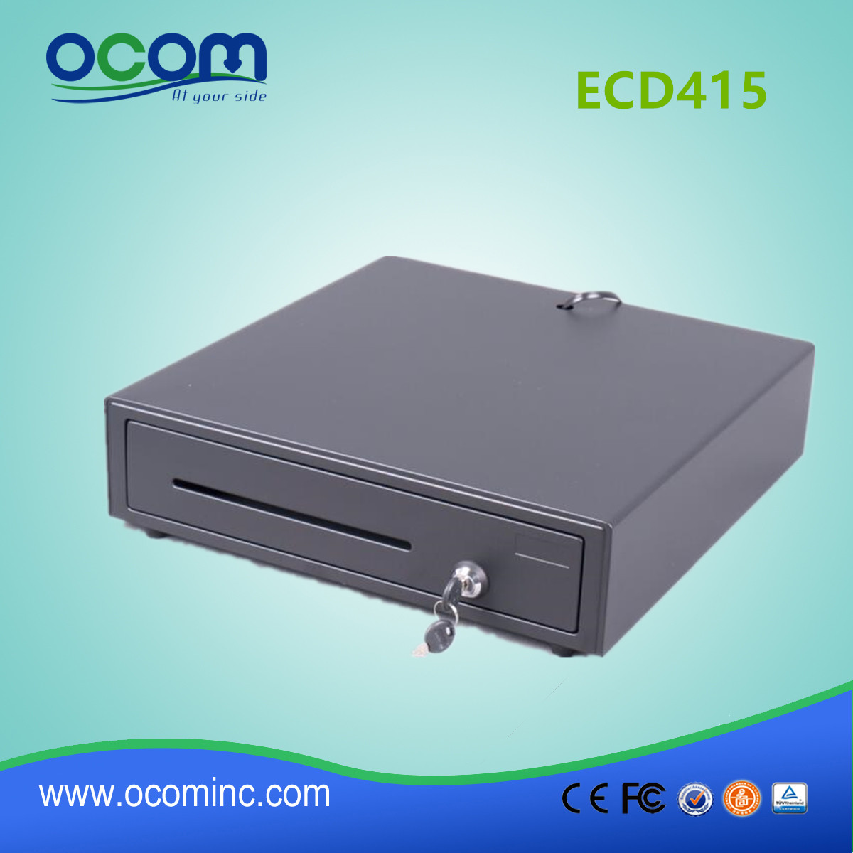 New Model ECD415 Electrical Metal POS Cash Drawer 4 or 5 adjustable Bill holders 8 Coins holders