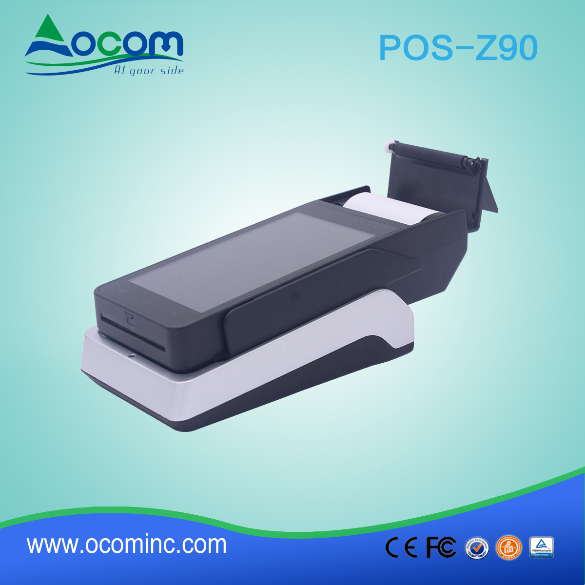 Novo design portátil POS máquina de pagamento com impressora de 58mm construído em (POS-Z90)