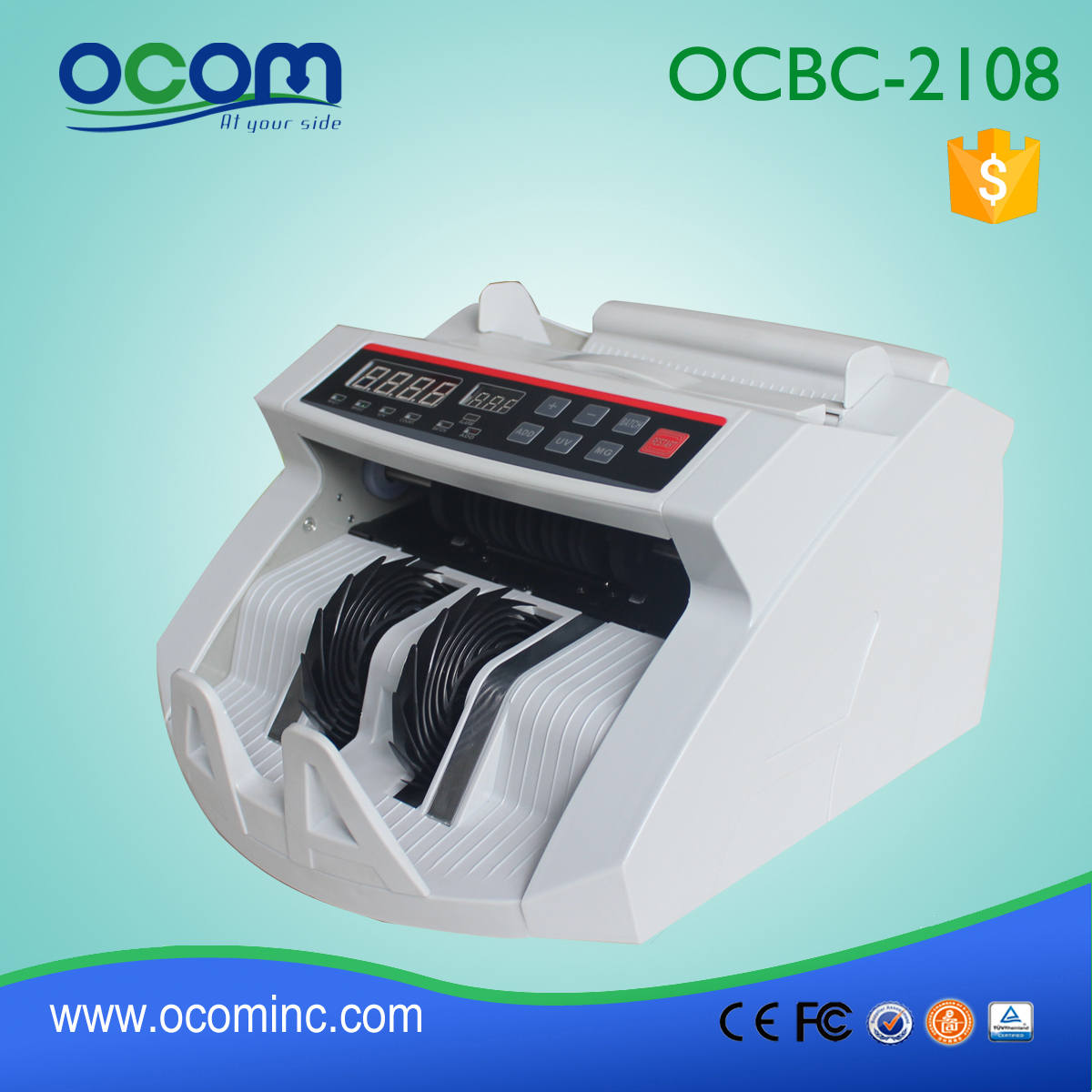 OCBC-2108: Bill Moeda Banknote Contador com Detector Falso