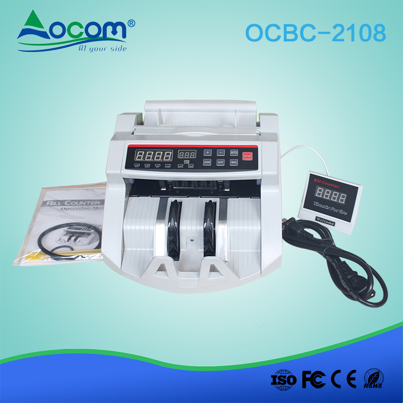 OCBC-2108 Цифровые деньги Счетчик долларовых купюр Подсчет валюты с поддельным детектором заметок