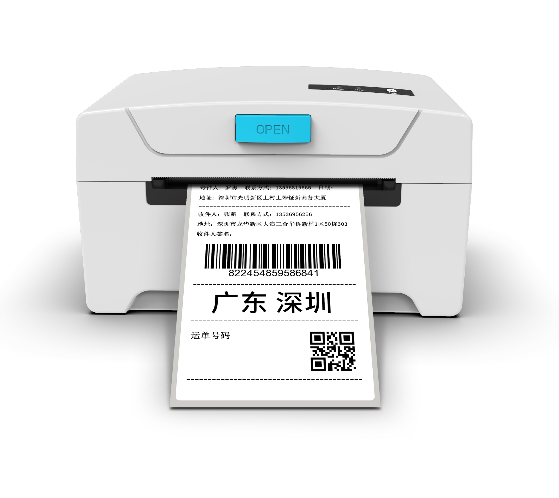 OCBP-013 High speed 203dpi barcode label printer shipping mark thermal sticker printer with label roll stand