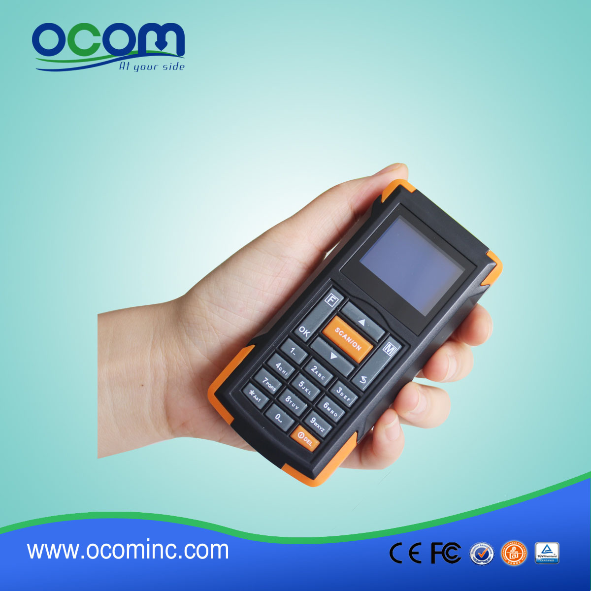 OCBs-D105 ασύρματο barcode scanner χειρός με οθόνη και μνήμη