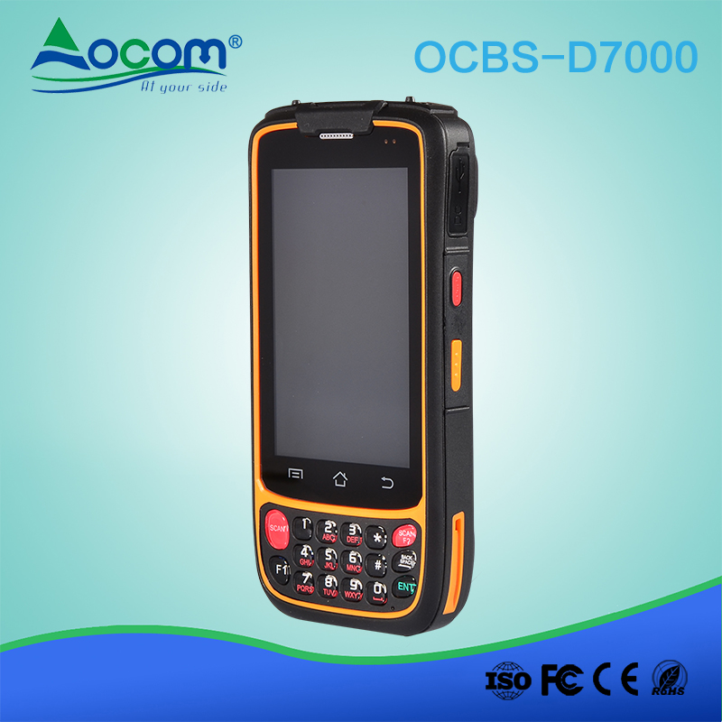 OCBS-D7000 Tarjeta SIM UHF PDA QR Código Scanneer Handheld Android Terminal
