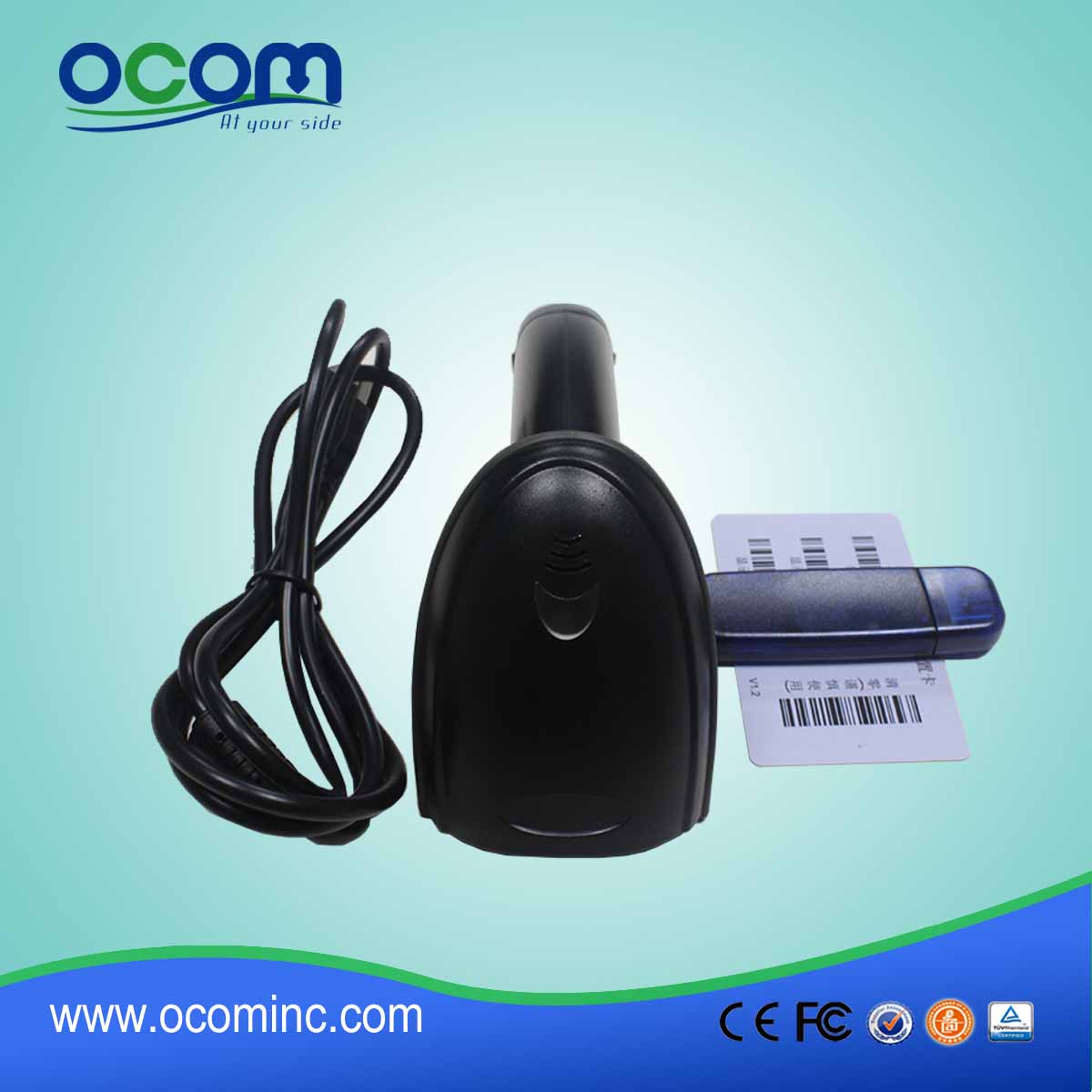 OCBS-LA11 barato automático laser USB handheld 1D scanner de código de barras