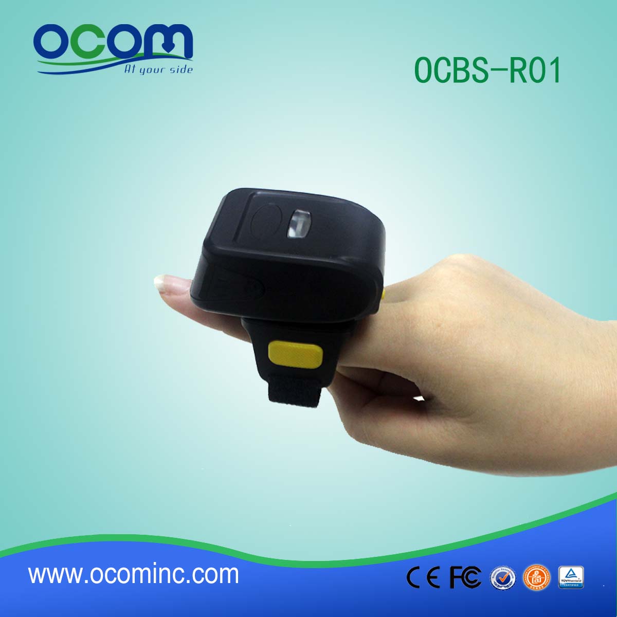 OCBs-R01 menor preço pequeno e Wearable Bluetooth leitor de código de barras