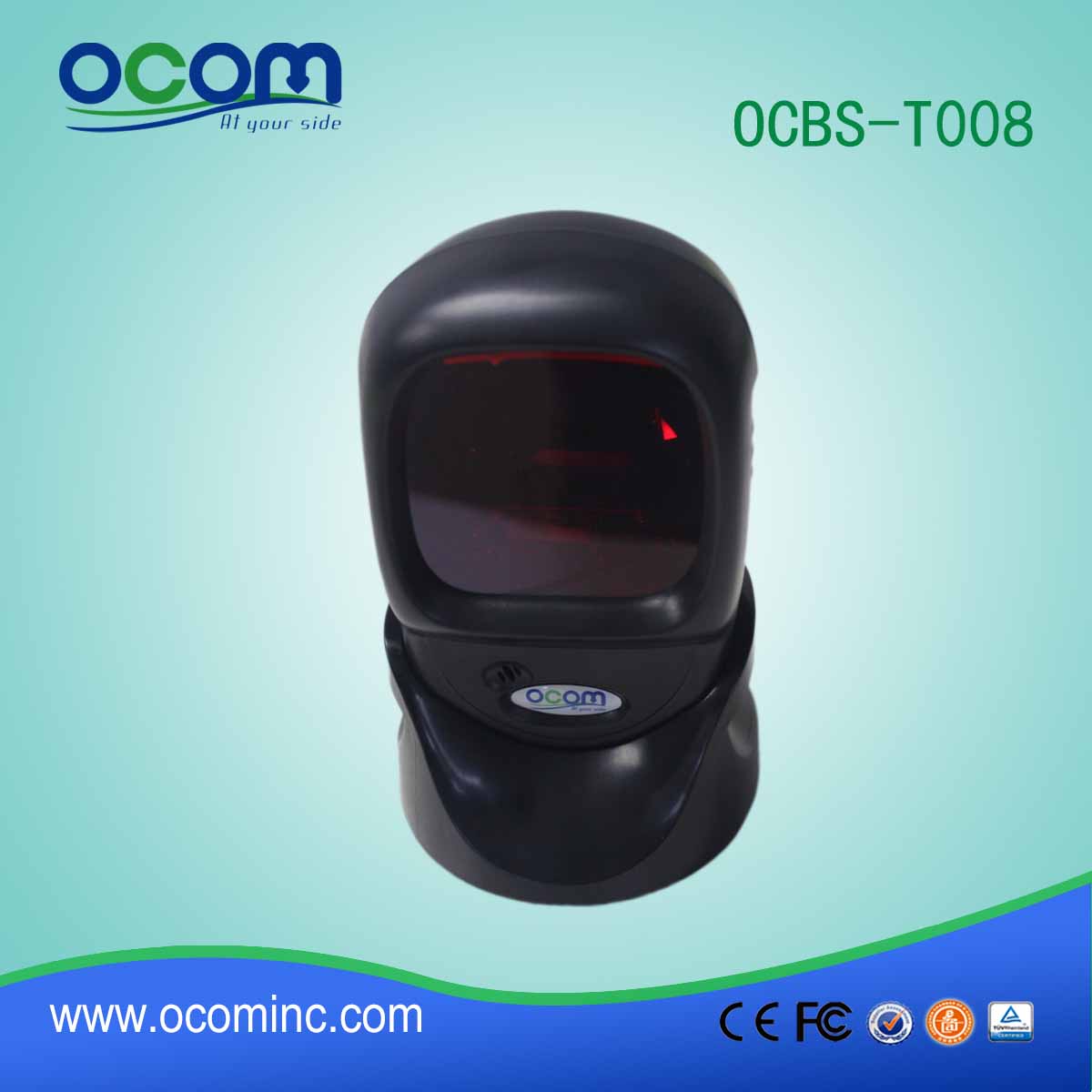 OCBS-T008 Laser Scanner Alivio de escritorio de etiquetas para cajero del supermercado