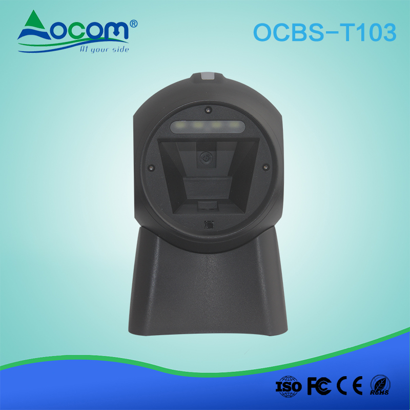 OCBS -T103 OCOM 1D 2D scanner de código de barras omnidirecional com fio USB
