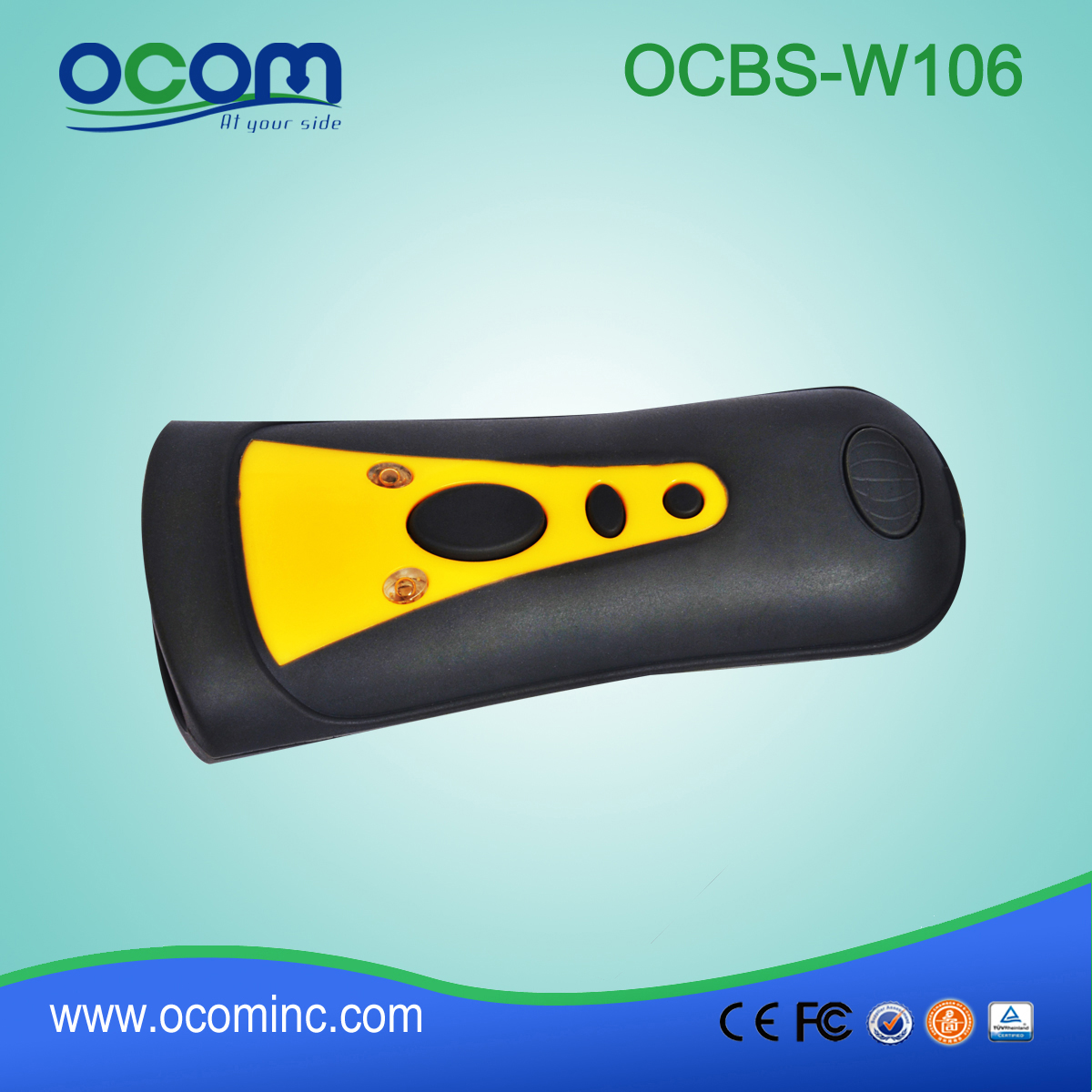 Mini Bluetooth portátil 1D Barcode Scanner (OCBS-W106)