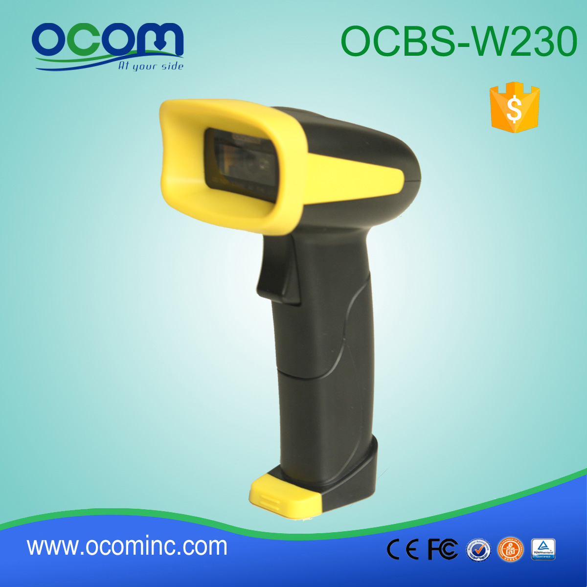 OCBS -W230 Scanner de code à barres Bluetooth de code QR sans fil à 2d pour l'entrepôt