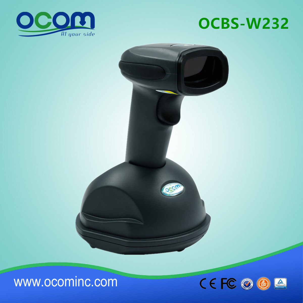 OCBS-W232 Charging Base 2.4G Wireless Bluetooth 2D QR Barcode Scanner