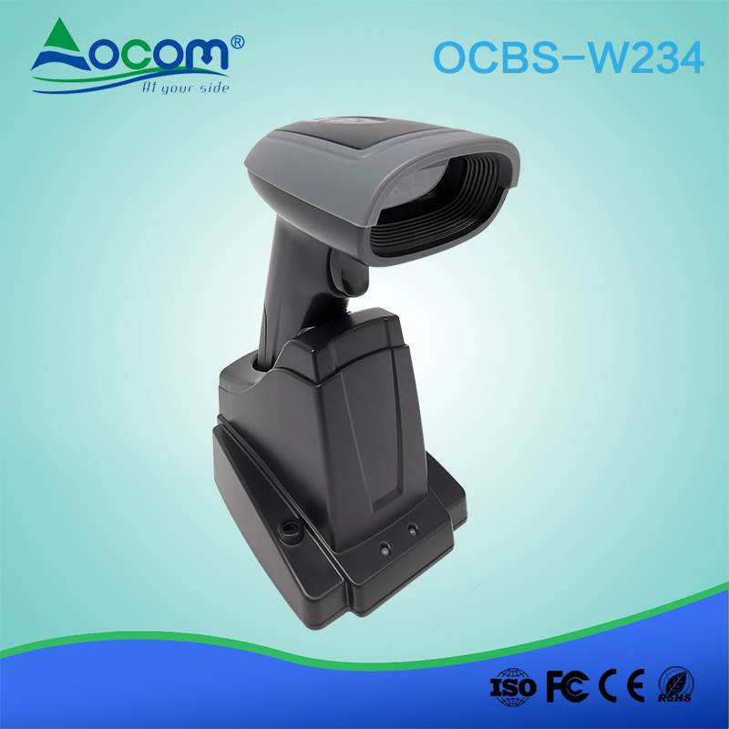 OCBS-W234 Factory Directly Sell Handfree 2D Barcode Wireless Reader with base charge