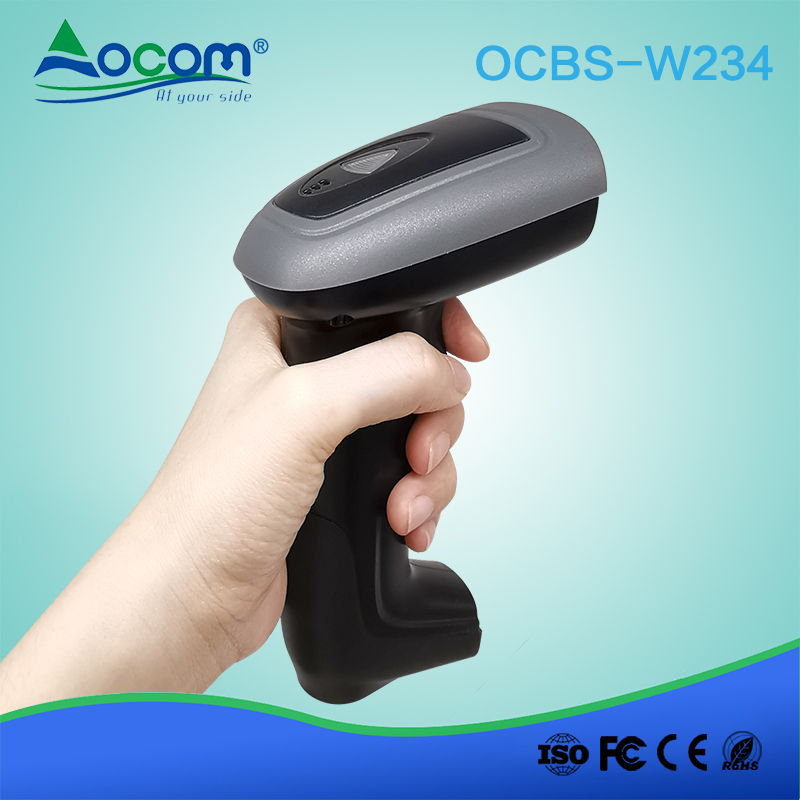 OCBS-W234 Factory Directly Sell Handfree 2D Barcode Wireless Reader with base charge