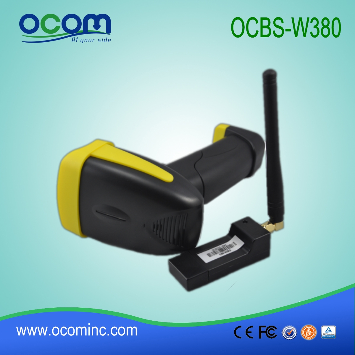 OCBS-W380: long distance  handheld 433mhz wireless barcode scanner