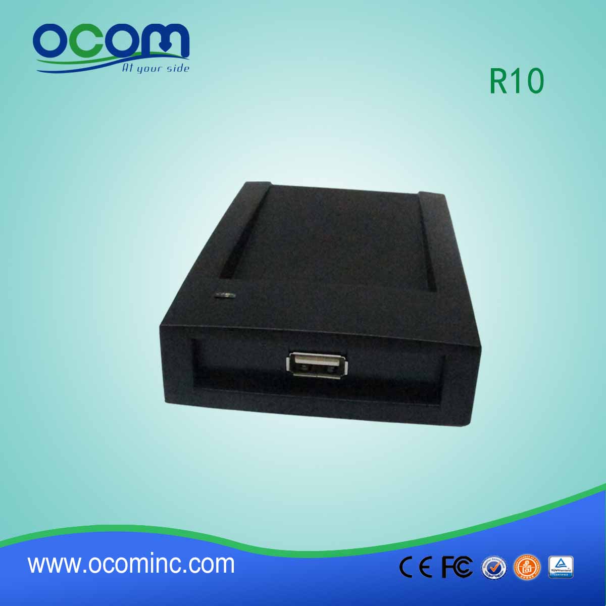 OCOM-R10 قارئ بطاقة RFID USB التوصيل والتشغيل ل 125 KHZ / 13.56MHZ
